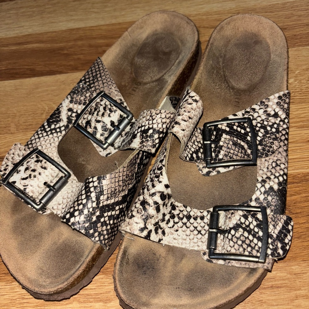 Madden Girl Snakeskin Birkenstock Style Sandals